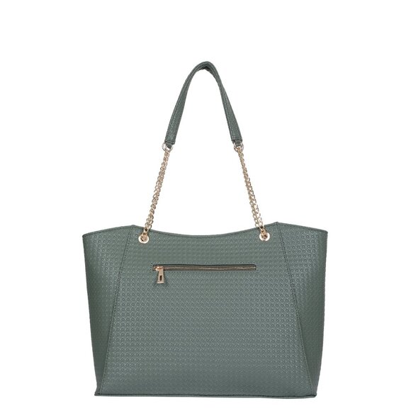 Green Vegan Leather Satchel Bag for Women– Sling Shoulder Tote Bag - Picture 9 of 10